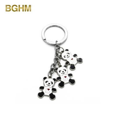 China Promotional Gifts Custom Metal Hard Enamel Fashion Lovely Animal Panda Keychain for sale