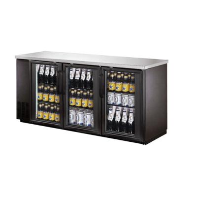 China Commercial Table Top Stainless Steel Undercounter Bar Fridge With Stainless Steel And Glass Top Doors for sale