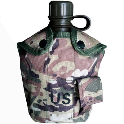 China Militia Lightweight Camping Camouflage Portable Cp Survival Tools Outdoor Military Water Kettle Drinks Bowl Aluminum Water Container for sale