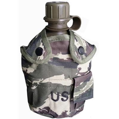 China Portable Outdoor Military Water Kettle Outdoor Military Camouflage Camping Light Tiger Militia Survival Canister Aluminum Water Container for sale