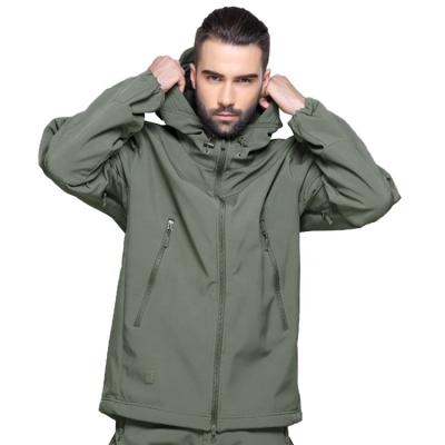 China Army Green Army Green Sports Anorak Military Anti-UV Shark Skin Soft Shell Waterproof Increase Mens Jackets For Winter Fleece Hoodie for sale