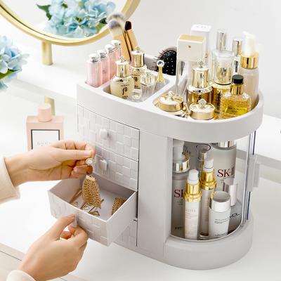 China Large Capacity Sustainable Plastic Makeup Storage Containers Save Space Cosmetic Plastic Makeup Drawer for sale