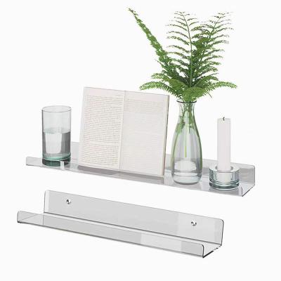 China Multifunctional Bathroom Shelf 2 Pcs Bathroom Shelf Clear Acrylic Wall Mount Shelf Wall Mounted Bathroom Shelf for sale