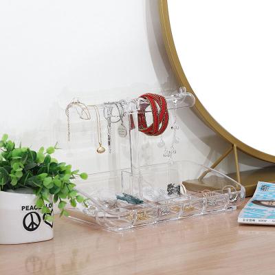 China Acrylic Clear Clear Jewelry Display Tray Earring Bracelet Display Holder Jewelry Earring Display Rack for sale