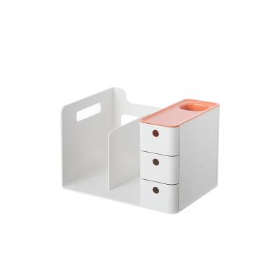 China Multifunctional Morden Office Stationery Organizer Plastic Desk Set Book Magazine Holder for sale