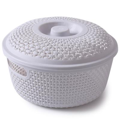 China Kitchen Drain Basket Modern Plastic Wash Vegetable And Fruit Baskets With Lid for sale