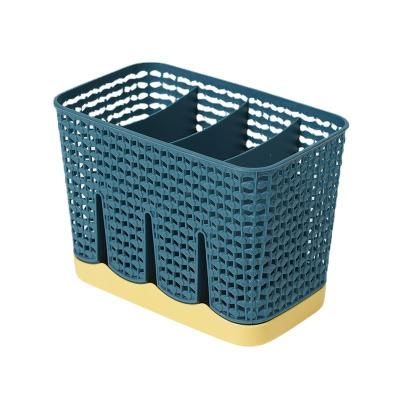 China Grid Cavity Pen Holder Cosmetic Collection Storage Bucket Original Viable Desktop Storage Boxes for sale