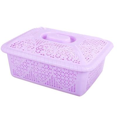 China Viable Wholesale High Quality Plastic Rattan Wicker Storage Basket For Storage for sale