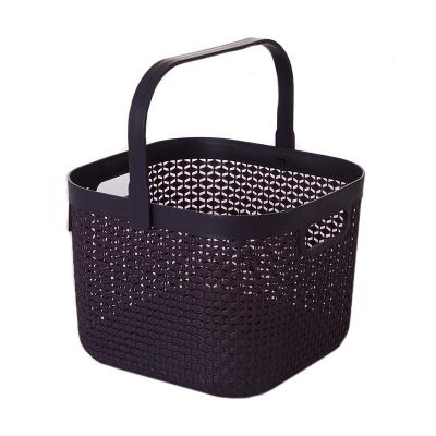 China Viable White Plastic Portable Storage Bins For Bathroom Shower Tote Basket for sale