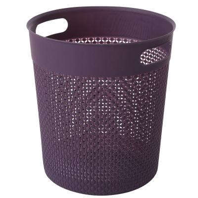 China Sustainable Bin Waste Basket Plastic Round Open Up Recycle Mesh Trash Can For Dormitory Office Top Garbage for sale