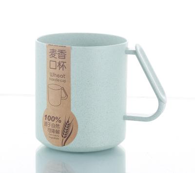 China Viable Wheat Straw Promotional Gift Cup Custom Logo Creative Plastic Creative Mug for sale