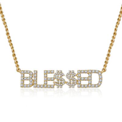 China Wholesale Custom Name FASHION Gold Choker Necklaces With Zircon New Fashion Necklace for sale