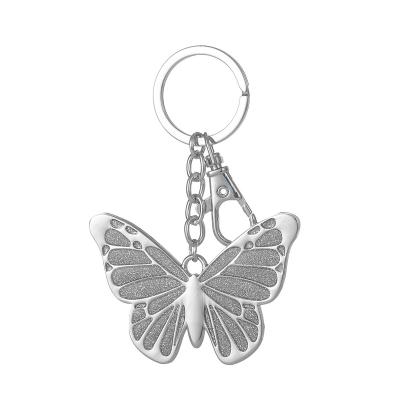 China 2021 New Alloy Enamel Butterfly Shape Metal Custom Cute Silver Plated Key Chain Keychain for sale