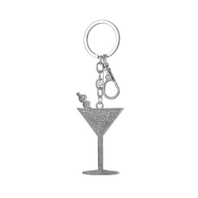 China Alloy New Design Enamel Silver Tumbler Shape Custom Cute Metal Key Chain Keychain for sale