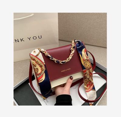 China Net red lady bags 2022 new fashionable autumn scarf bag personality trend square messenger small and winter small fashion silk shoulder one for sale