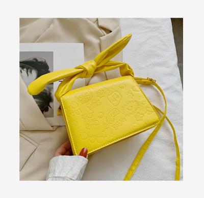 China 2022 new fashion women's fashion square bag small style shoulder bag solid color fashion Korean western messenger Central Institute of Statistics for sale