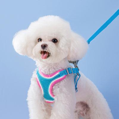 China Hot Selling Cute Adjustable Type Ooopspet 2022 Cartoon Design Vest Walking Set Reflective Safe Night Pet Harness Reflective for sale