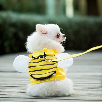 China Light Up Ooopspet Cute Bee Shape Design Easy To Use Breathable And Comfortable Vest Pet Harness Set With Durable Metal Buckle for sale