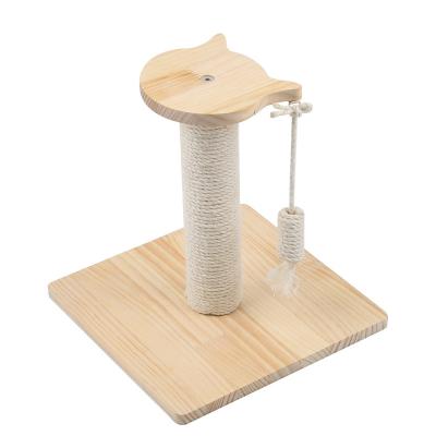 China Ooopspet Factory Supply Stocked Durable Natural Sisal and Wooden Pet Toy Cat Scratching Post for Cat Playing and Neglect for sale