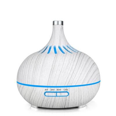 China Auto Shut-off Home 400ml  electric wood grain fragrance ultrasonic aromatherapy led color changing air humidifier aroma essential oil diffuser for sale