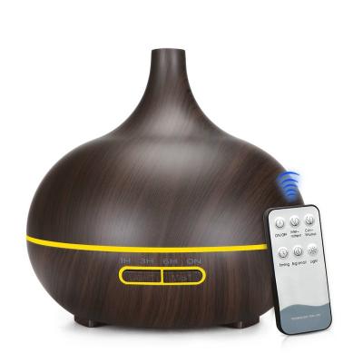 China Auto Shut-off Amazon top seller Essential oil diffuser 400ml aroma diffuser Remote air humidifier electric wooden aromatherapy diffuser for sale