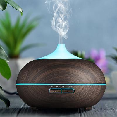 China Auto Shut-off Air Purifier Portable Wood grain Humidifier Ultrasonic Fogger 200ml Essential oil diffuser with 7 color LED Lamp for sale