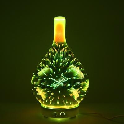 China Auto Shut-off 3D Glass Crystal Ultrasonic Aromatherapy Oils Humidifier With LED Night Lights Essential Oil Diffuser for sale