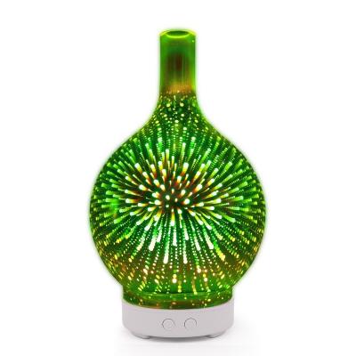 China Auto Shut-off Hot Sale gift 3D Glass firework pattern Aroma diffuser Ultrasonic Humidifier air purifier diffuser for sale