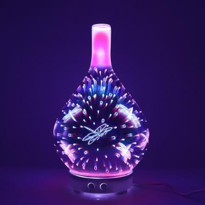 China Auto Shut-off 3D glass aroma diffuser Cool Mist Humidifier LED Colorful aroma diffuser Glass aroma lamp household oil diffuser for sale