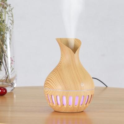 China Hotel USB 7 Colors Led Light Atomization Ultrasonic 300ml Wood Grain Mini Humidifier for sale