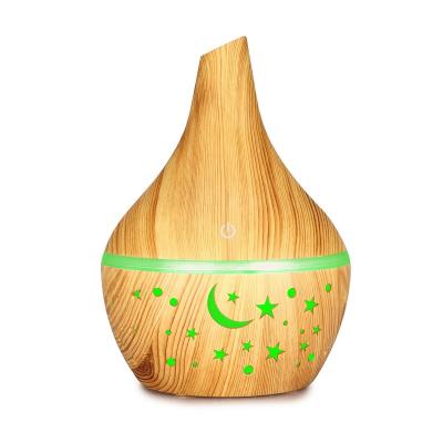 China Hotel Portable 300ml USB Electric Essential Oil Diffuser Ultrasonic Air Humidifier Wood Grain LED Lights Diffuser for home for sale