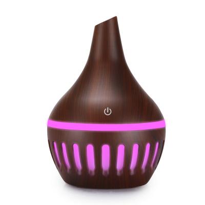 China Hotel Hot selling  Diffuser 7 Color Led Night Light USB Wood Grain Ultrasonic Mist Air Humidifier For Home Office for sale