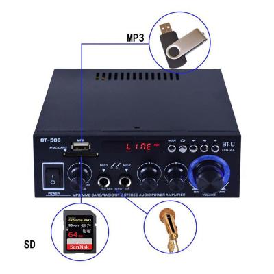 China New Hot Selling Mini Style Professional Sound System High Fidelity BT Amplifier For Background Music BT508 for sale