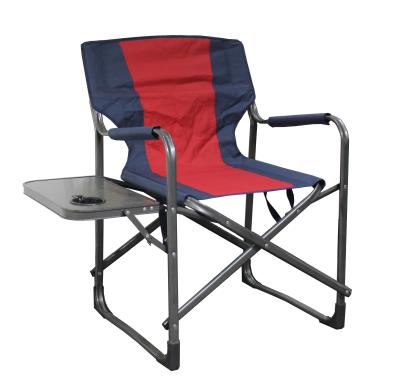 China Durable Flat Tube Single Folding Folding Director Chair With Side Table à venda