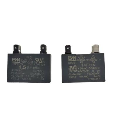 China 50/60hz General Motor Capacitor 1.0uf 40/70/21 cbb61 450vac original manufacturer for sale