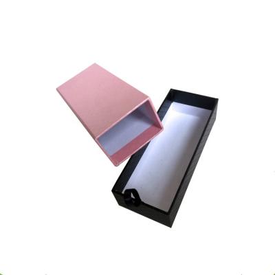 China Recyclable Custom Pink And Black Hard Sliding Paper Rigid Cardboard Packaging Box for sale