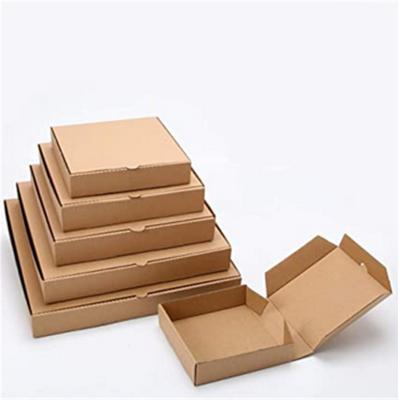 China Handmade Corrugated Paper Flat Cardboard Kraft Box For Pizza for sale