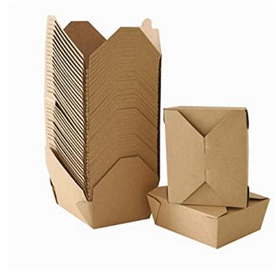 China Handmade Kraft Paper Hot Sale Wholesale Foldable Type Take Out Box For Food for sale