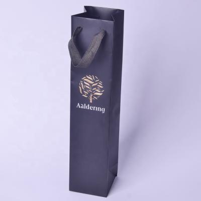 China Recyclable Custom LOGO Printed Single Bottle Paper Wine Packaging Bags for sale