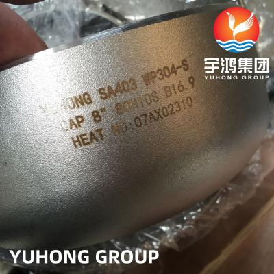 China B16.9 Buttweld Pipe Fittings , ASTM A403 / ASME SA403 WP304 Stainless Steel Cap for sale