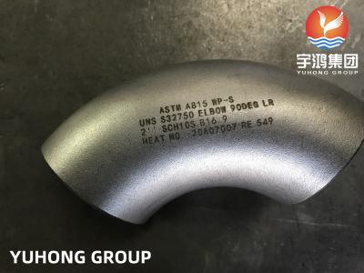 China ASTM A815 WP-S UNS S32750 S32760 Elbow 90DEG LR 2'' SCH10S B16.9 Gas And Oil Pipes,Air,Steam,Petroleum Gas Water for sale