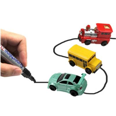 China Vehicle Toy Mini Inductive Tank Truck ABS Educational Follow Any Line Drawn Magic Inductive Pen Car Toys for sale