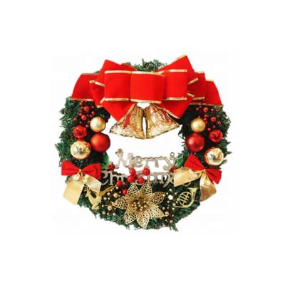 China PVC Christmas Tree Decorated Garland Pine Cones Christmas Wreath for sale