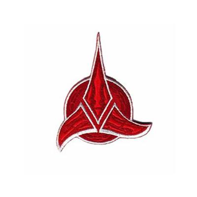 China Eco-Friendly Star Trek Red Klingon Trifoil 2.5 Inch Embroidered Patch for sale