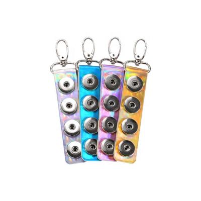 China Fashion Leather Snap Button Good Quality Pu Key Chian Leather Key Chains for sale