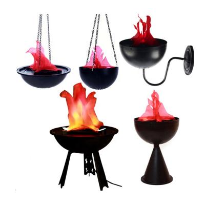 China Plastic LED Hanging Fake Flame Lamp Torch Light Fire Pot Bowl Halloween Festival Party Decor Supplies for sale