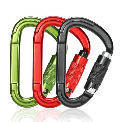 China JRSGS Lightweight 25kN Aluminum Alloy D-Shape Screwgate High Strength Snap Hook Carabiner For Mounting S7103TN for sale