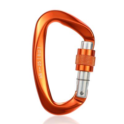 China JRSGS Light Factory Customized Screw Lock Carabiner Clip D Ring 25kn Snap Hook S7804B Aluminum Climbing Hook S7804B China Heavy Industry 62g for sale