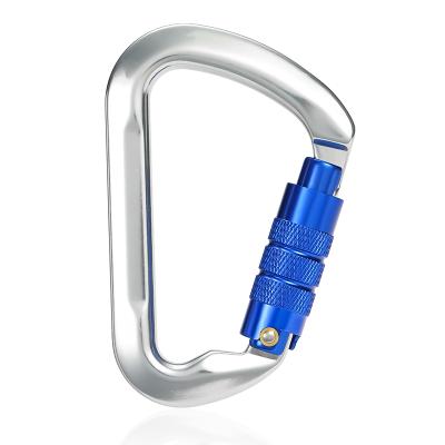 China JRSGS Carabiner D-Shape 30kn Lightweight High Strength Screwgate Snap Hook Aluminum Alloy For Mounting Aviation Aluminum S7112 7075 NC; ZHE for sale