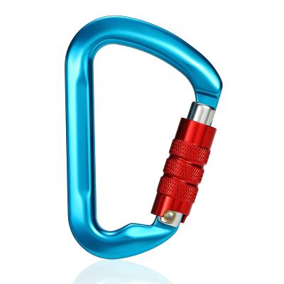 China JRSGS 30KN Lightweight Heavy Duty Aluminum Alloy Carabiner Clip For Climbing Snap D-Ring Hook With Screwgate S7112 for sale